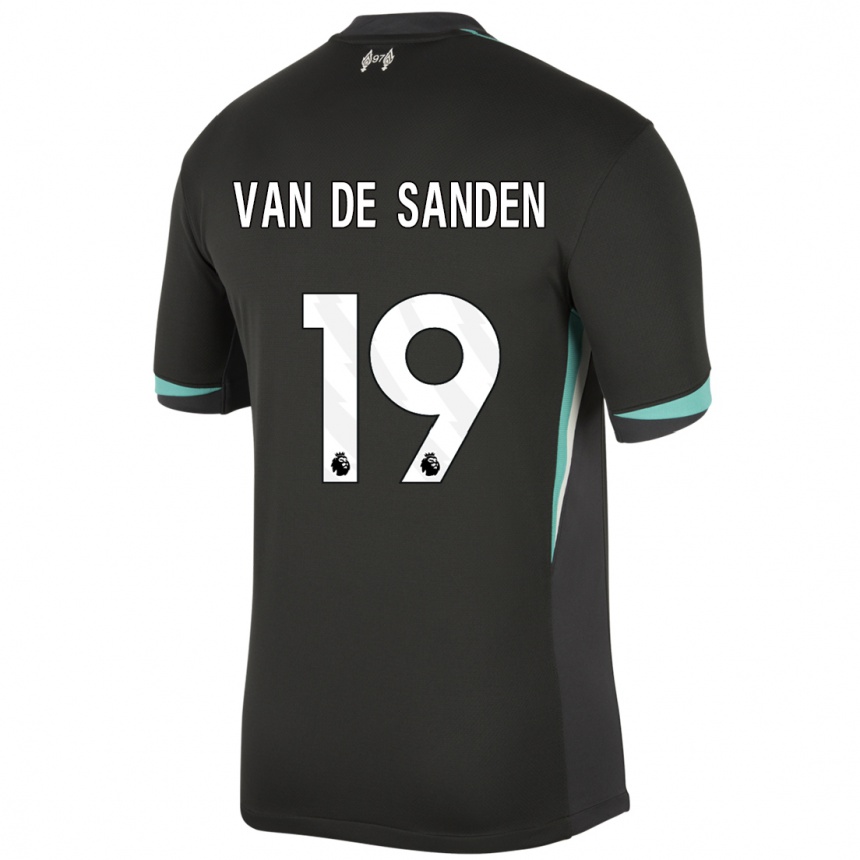 Kids Football Shanice Van De Sanden #19 Black Anthracite White Away Jersey 2024/25 T-Shirt