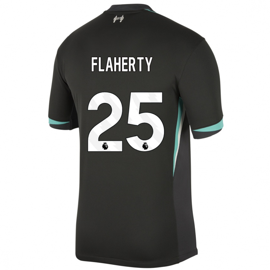 Kids Football Gilly Flaherty #25 Black Anthracite White Away Jersey 2024/25 T-Shirt