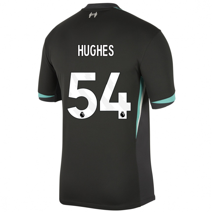 Kids Football Liam Hughes #54 Black Anthracite White Away Jersey 2024/25 T-Shirt