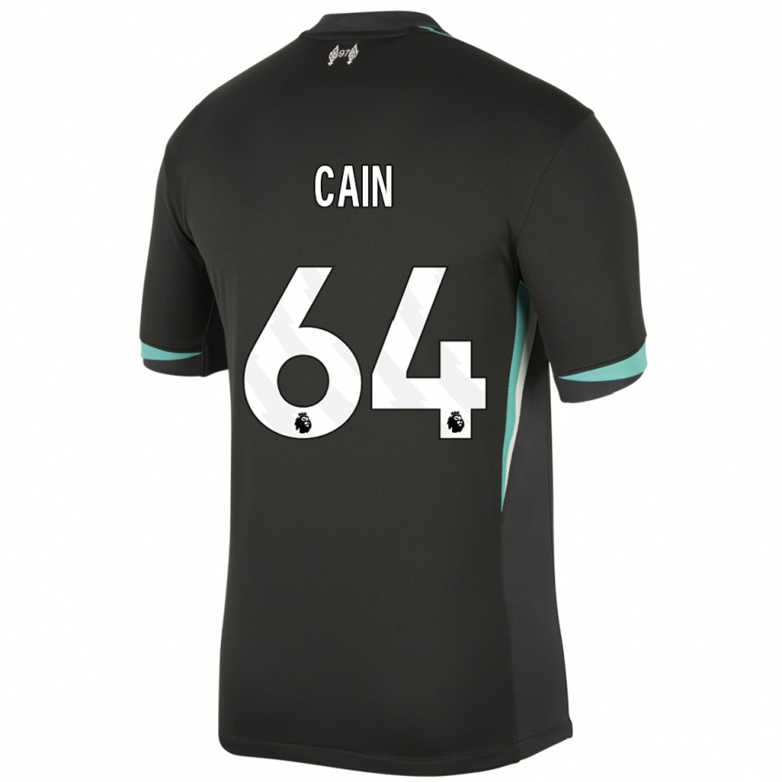 Kids Football Jake Cain #64 Black Anthracite White Away Jersey 2024/25 T-Shirt