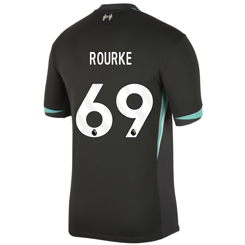 Kids Football Fidel O'rourke #69 Black Anthracite White Away Jersey 2024/25 T-Shirt