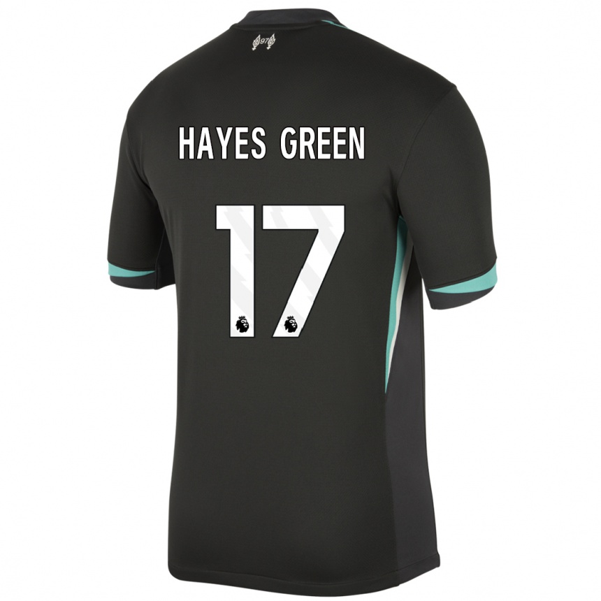 Kids Football Charlie Hayes-Green #17 Black Anthracite White Away Jersey 2024/25 T-Shirt