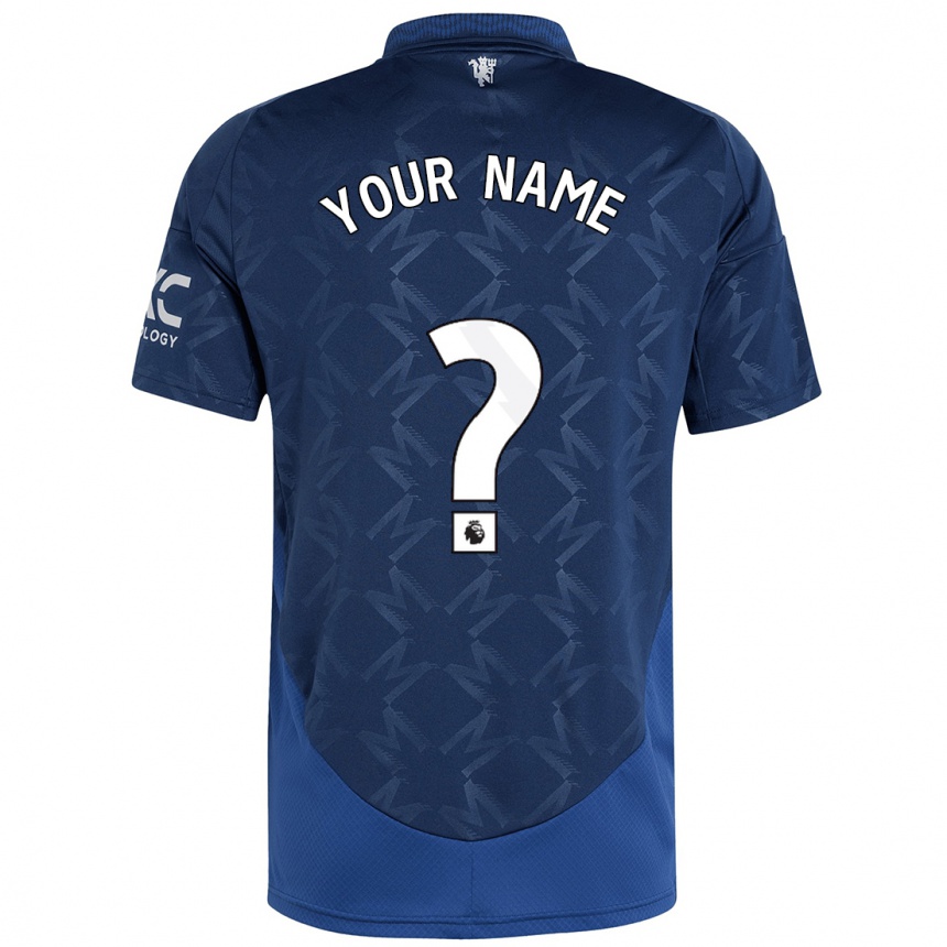 Kids Football Your Name #0 Indigo Away Jersey 2024/25 T-Shirt