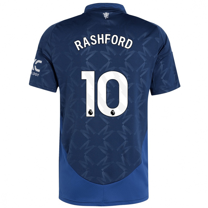 Kids Football Marcus Rashford #10 Indigo Away Jersey 2024/25 T-Shirt