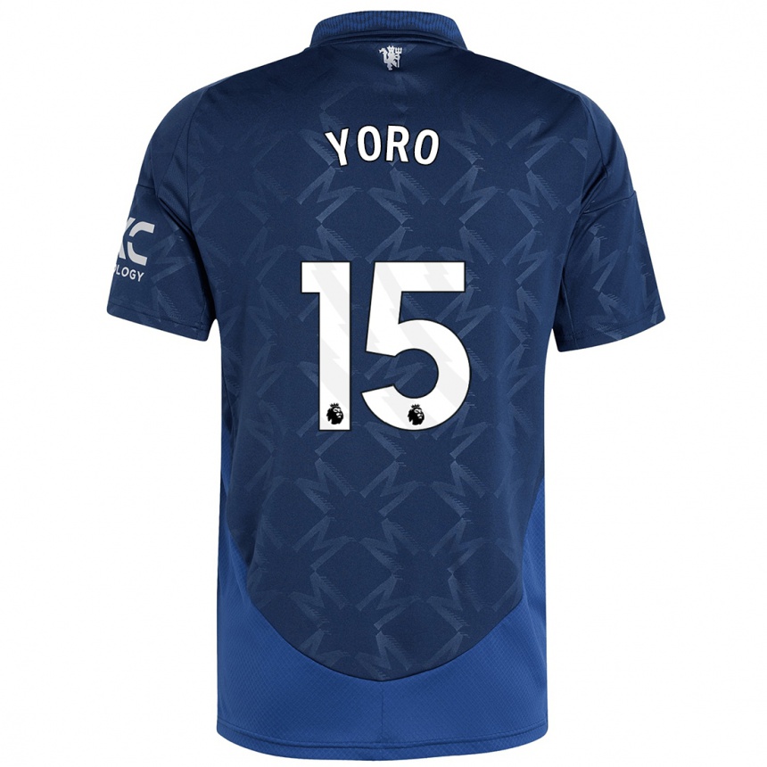 Kids Football Leny Yoro #15 Indigo Away Jersey 2024/25 T-Shirt