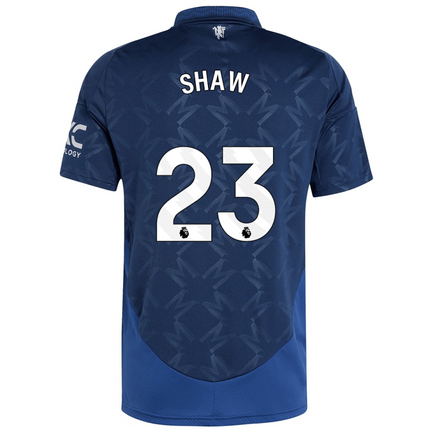 Kids Football Luke Shaw #23 Indigo Away Jersey 2024/25 T-Shirt