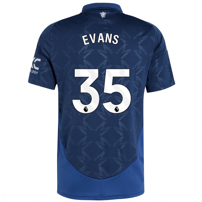 Kids Football Jonny Evans #35 Indigo Away Jersey 2024/25 T-Shirt