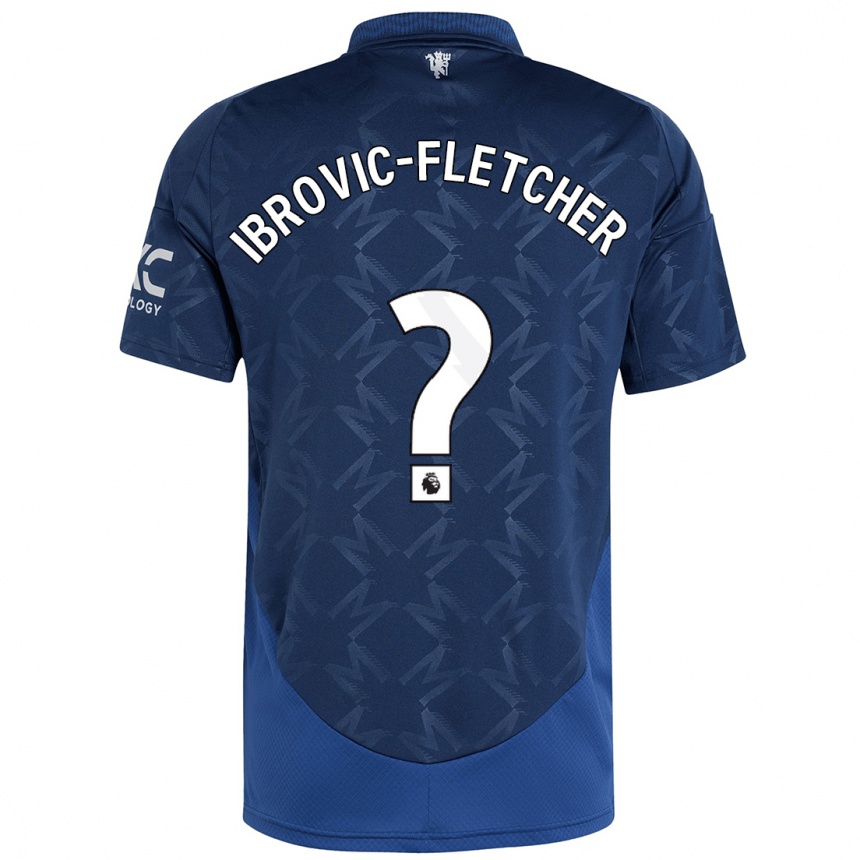 Kids Football Edward Ibrovic-Fletcher #0 Indigo Away Jersey 2024/25 T-Shirt