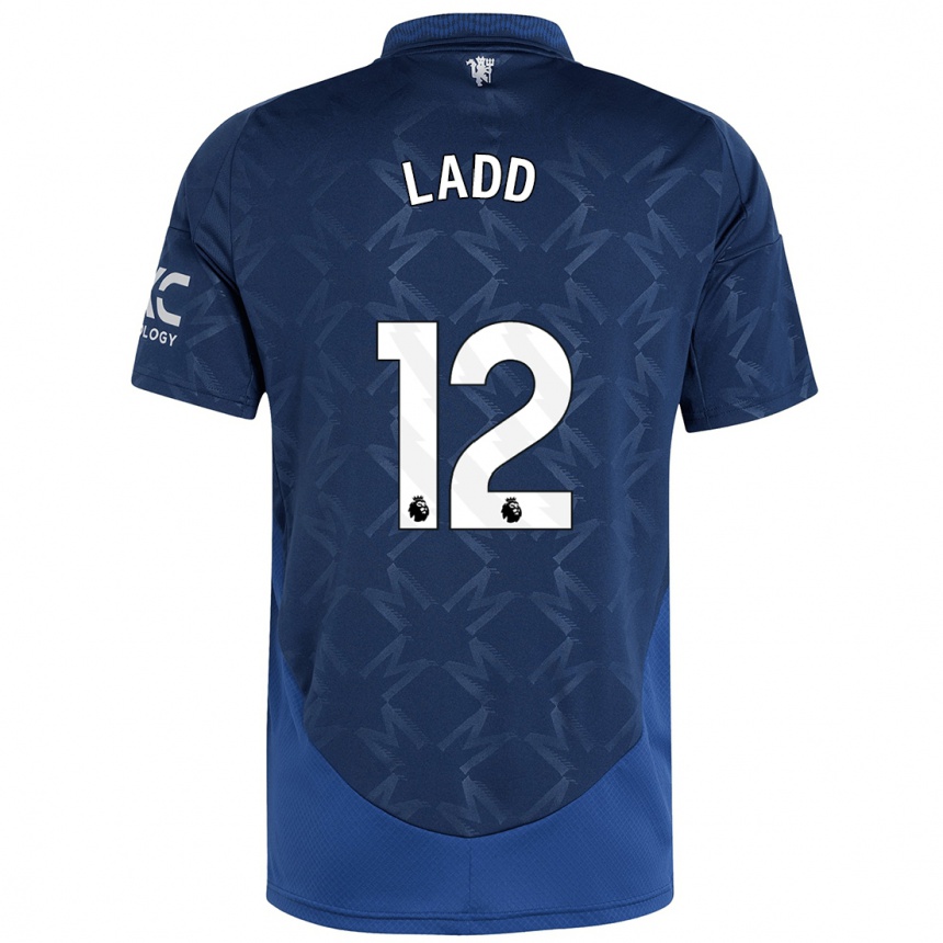 Kids Football Hayley Ladd #12 Indigo Away Jersey 2024/25 T-Shirt