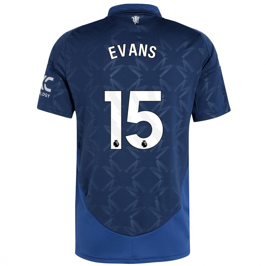 Kids Football Gemma Evans #15 Indigo Away Jersey 2024/25 T-Shirt