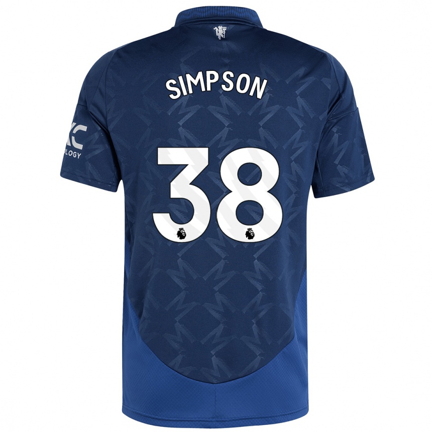 Kids Football Jess Simpson #38 Indigo Away Jersey 2024/25 T-Shirt