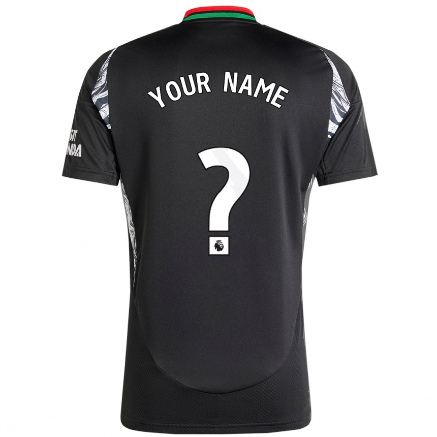 Kids Football Your Name #0 Black Away Jersey 2024/25 T-Shirt