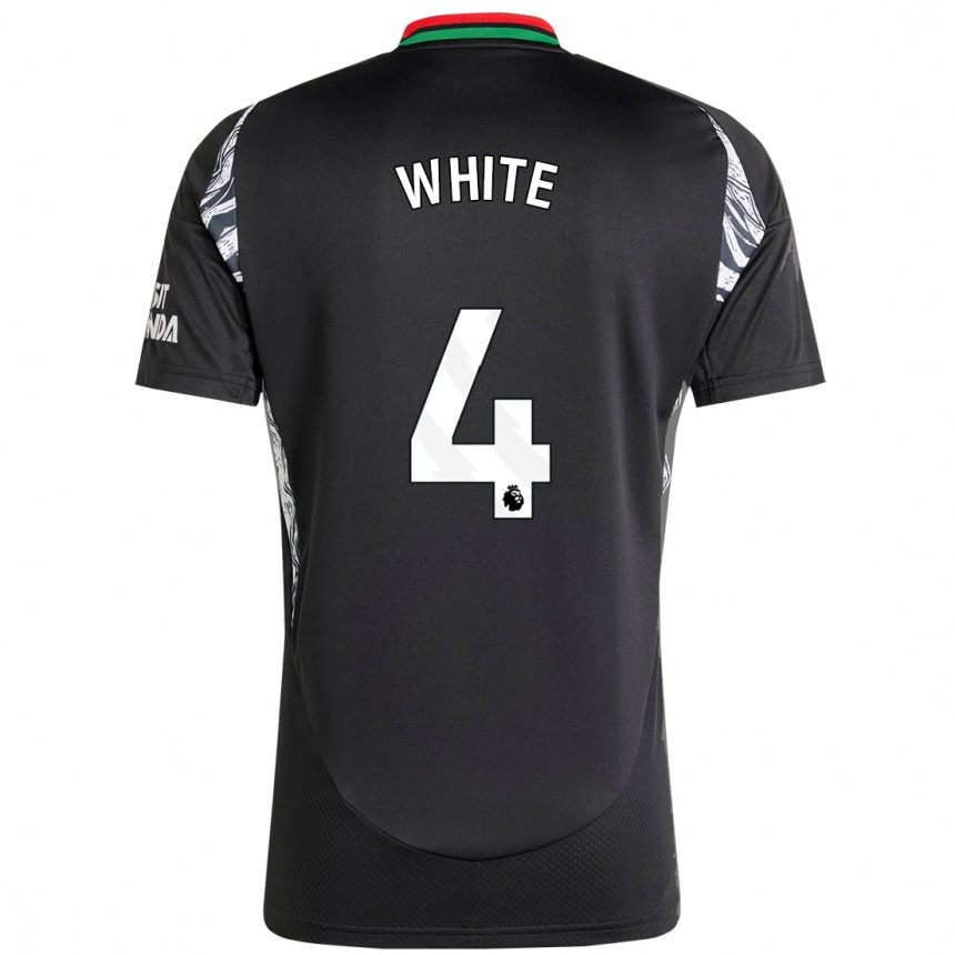 Kids Football Ben White #4 Black Away Jersey 2024/25 T-Shirt