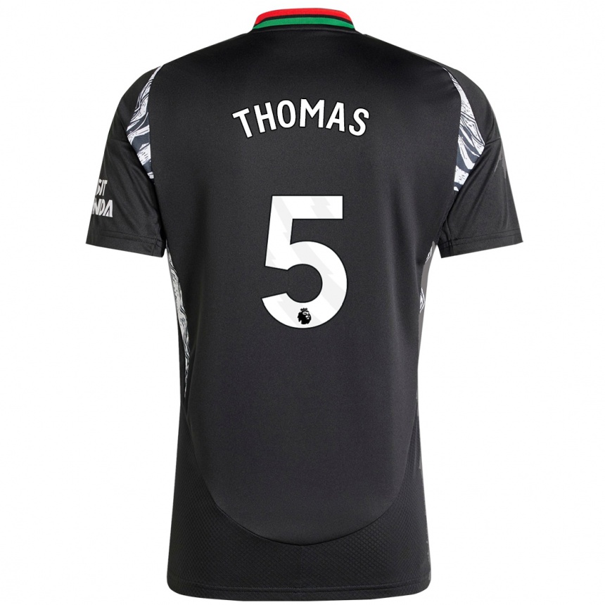 Kids Football Thomas Partey #5 Black Away Jersey 2024/25 T-Shirt