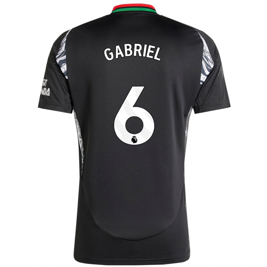 Kids Football Gabriel Magalhaes #6 Black Away Jersey 2024/25 T-Shirt