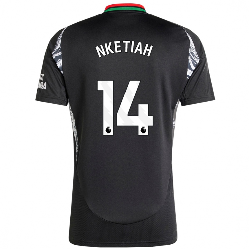 Kids Football Eddie Nketiah #14 Black Away Jersey 2024/25 T-Shirt