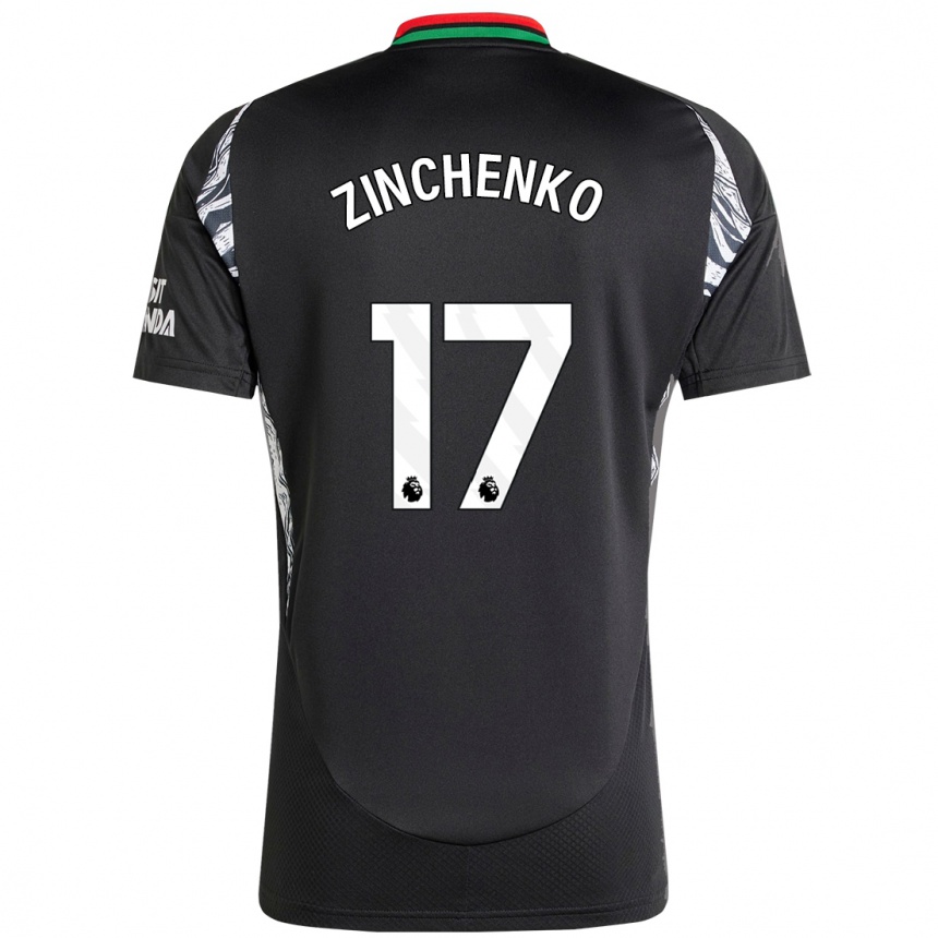 Kids Football Oleksandr Zinchenko #17 Black Away Jersey 2024/25 T-Shirt