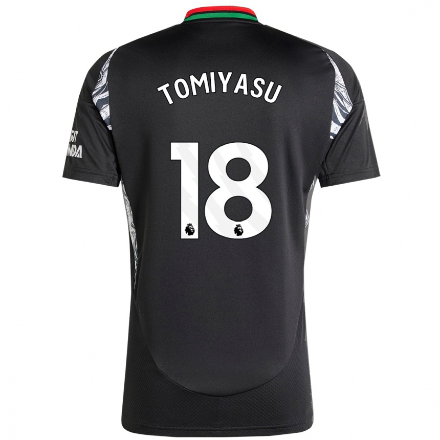 Kids Football Takehiro Tomiyasu #18 Black Away Jersey 2024/25 T-Shirt