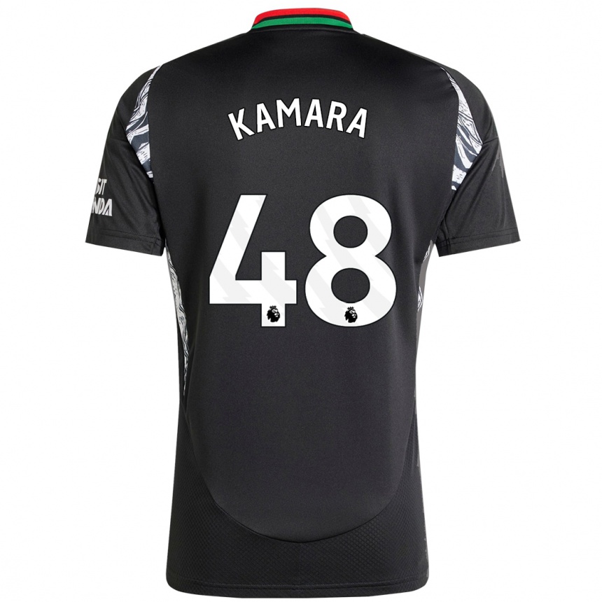 Kids Football Osman Kamara #48 Black Away Jersey 2024/25 T-Shirt