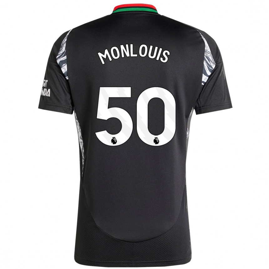 Kids Football Zane Monlouis #50 Black Away Jersey 2024/25 T-Shirt