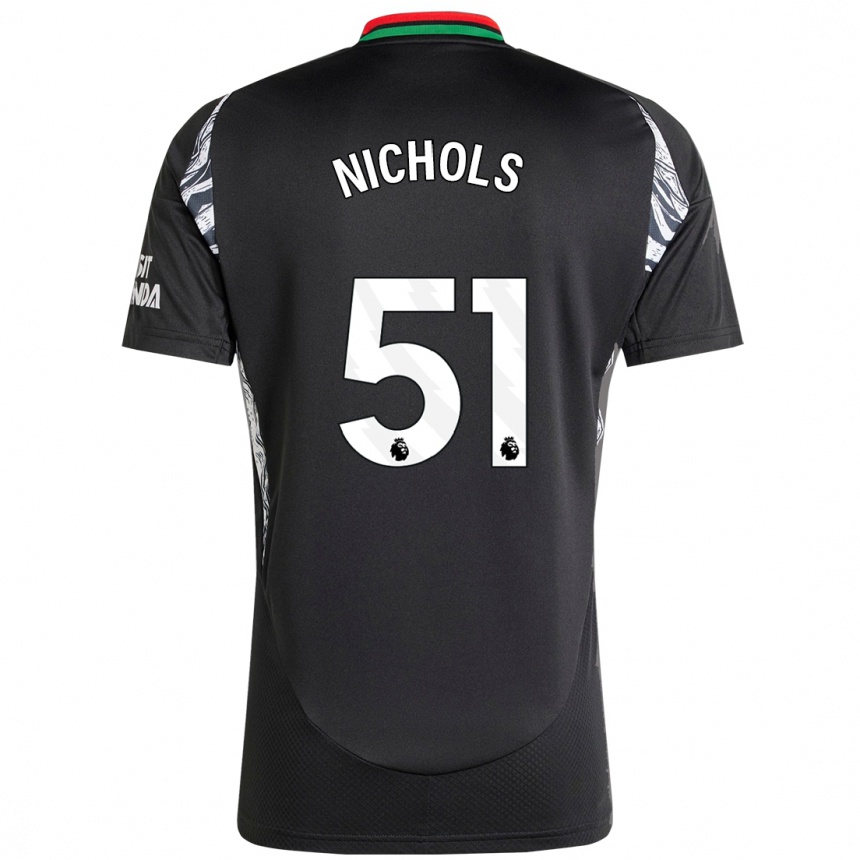 Kids Football Josh Nichols #51 Black Away Jersey 2024/25 T-Shirt