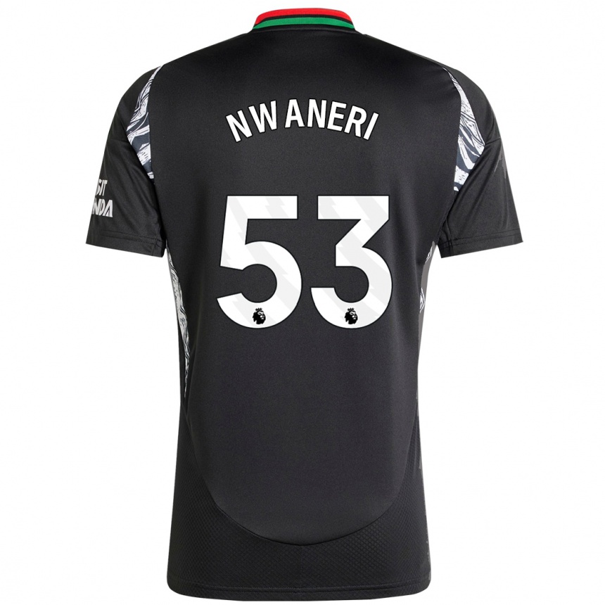 Kids Football Ethan Nwaneri #53 Black Away Jersey 2024/25 T-Shirt