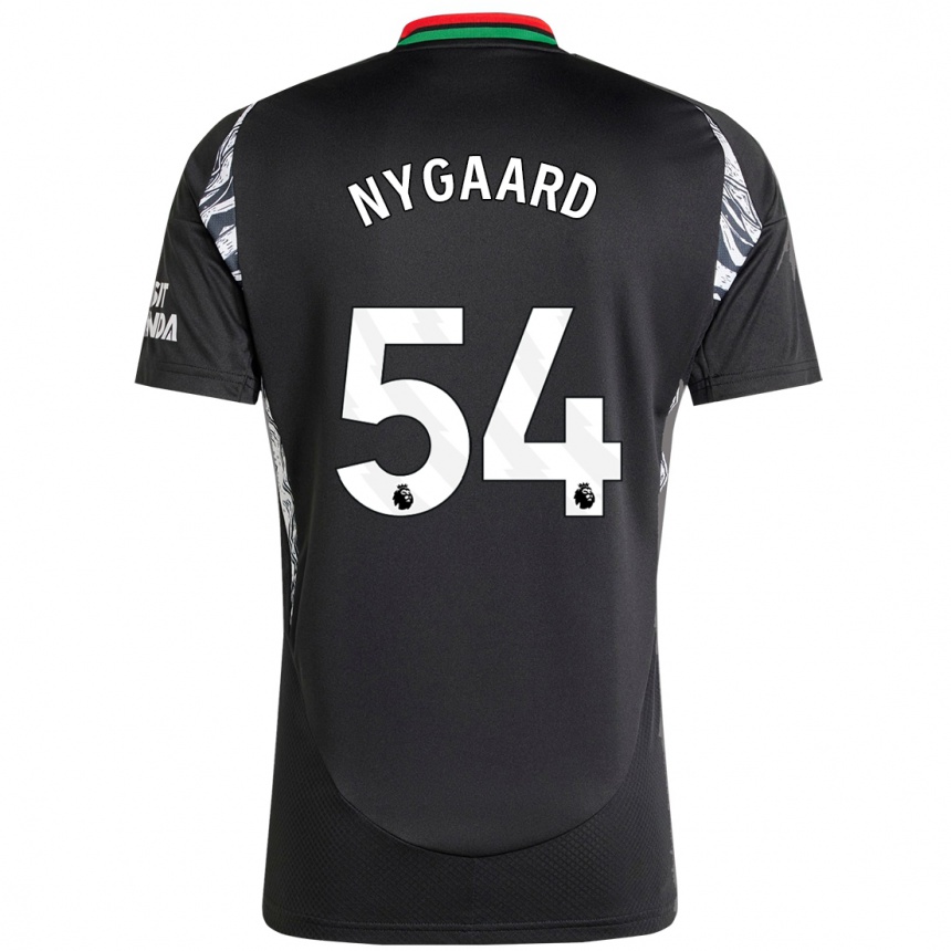 Kids Football Lucas Nygaard #54 Black Away Jersey 2024/25 T-Shirt