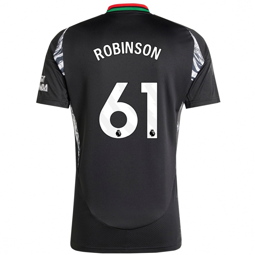 Kids Football Josh Robinson #61 Black Away Jersey 2024/25 T-Shirt