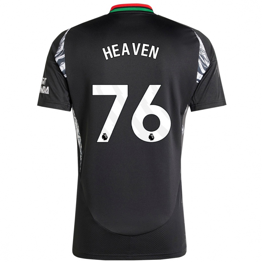 Kids Football Ayden Heaven #76 Black Away Jersey 2024/25 T-Shirt