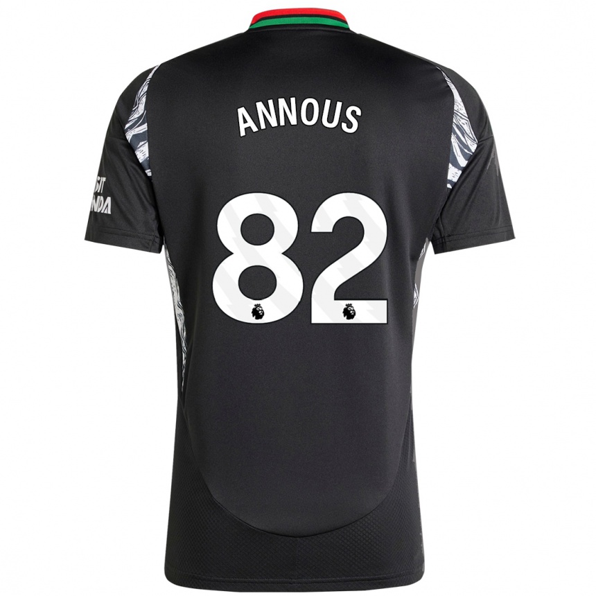 Kids Football Andre Annous #82 Black Away Jersey 2024/25 T-Shirt