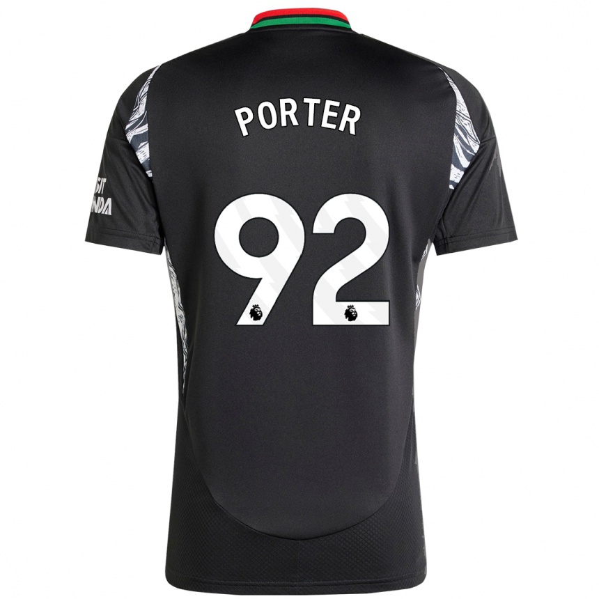 Kids Football Jack Porter #92 Black Away Jersey 2024/25 T-Shirt