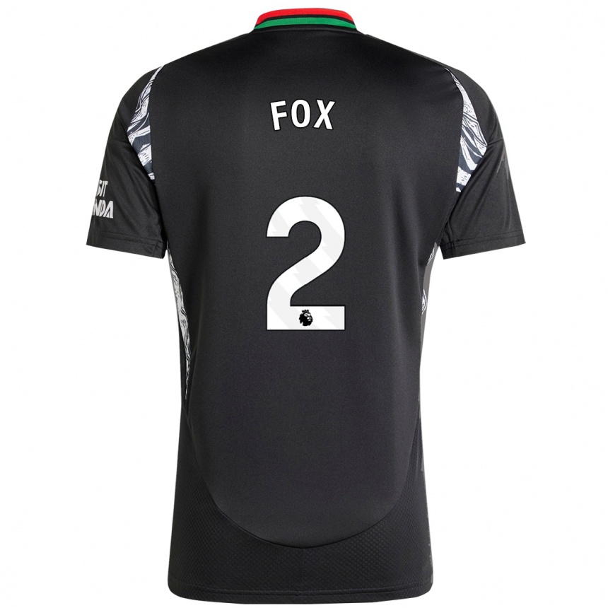 Kids Football Emily Fox #2 Black Away Jersey 2024/25 T-Shirt