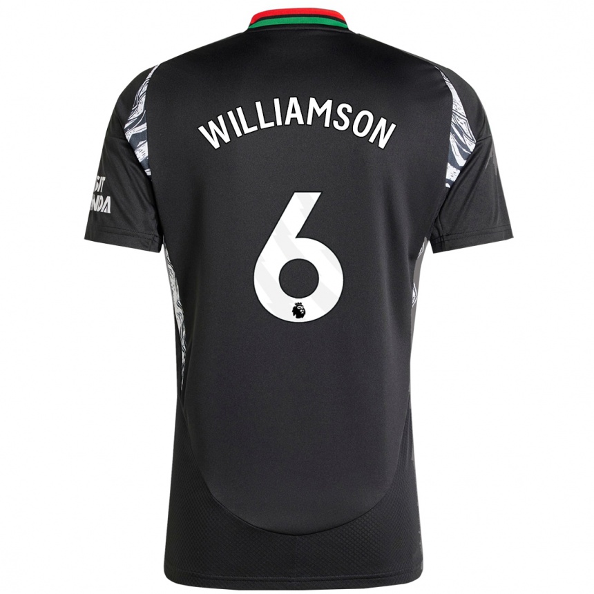 Kids Football Leah Williamson #6 Black Away Jersey 2024/25 T-Shirt