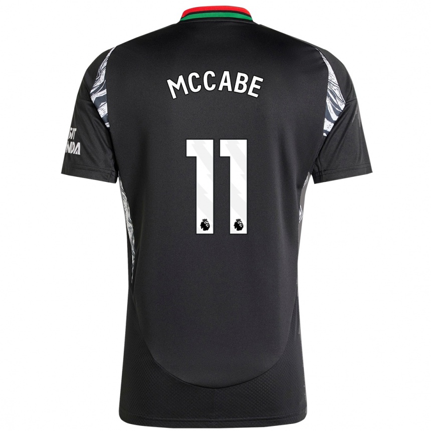 Kids Football Katie Mccabe #11 Black Away Jersey 2024/25 T-Shirt