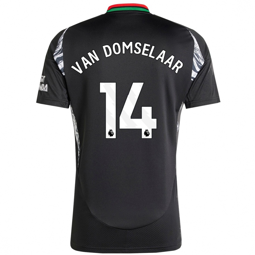 Kids Football Daphne Van Domselaar #14 Black Away Jersey 2024/25 T-Shirt