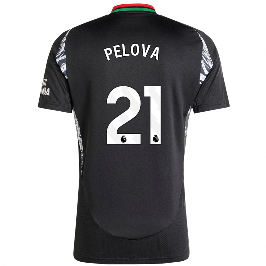 Kids Football Victoria Pelova #21 Black Away Jersey 2024/25 T-Shirt