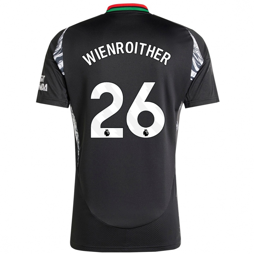 Kids Football Laura Wienroither #26 Black Away Jersey 2024/25 T-Shirt