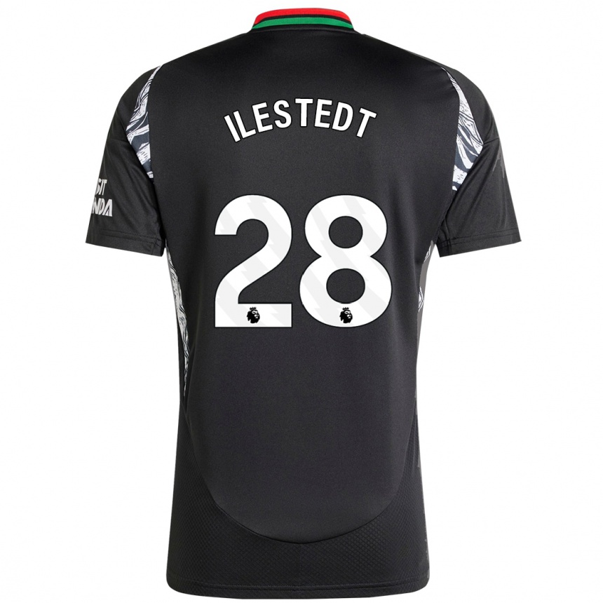 Kids Football Amanda Ilestedt #28 Black Away Jersey 2024/25 T-Shirt