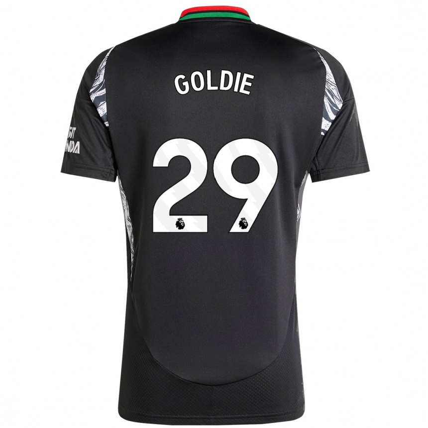 Kids Football Teyah Goldie #29 Black Away Jersey 2024/25 T-Shirt