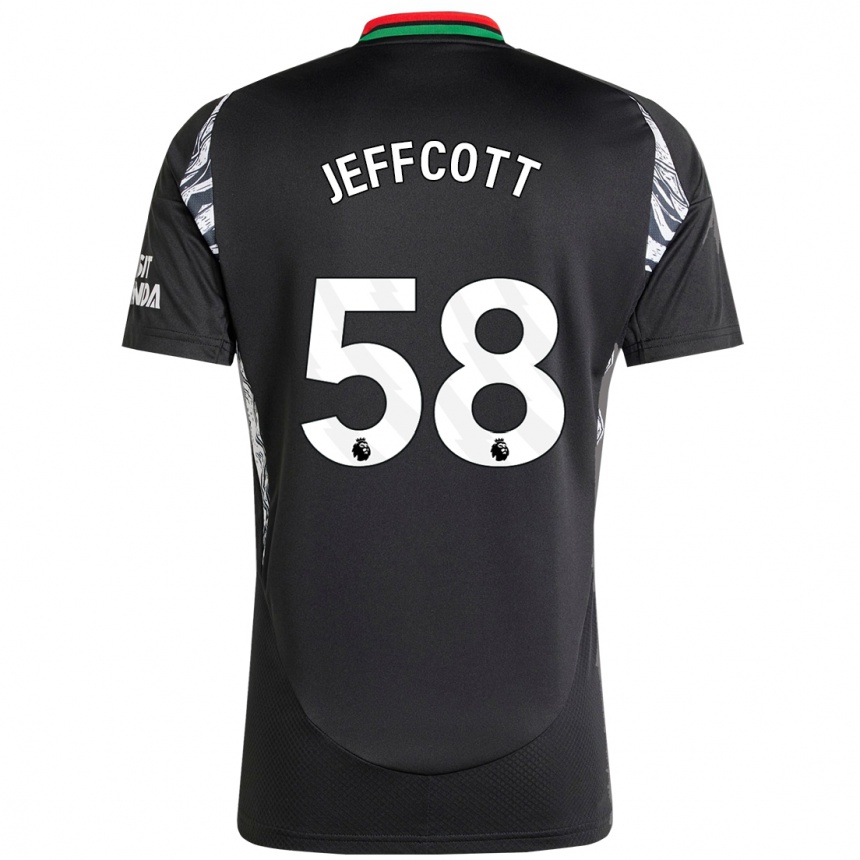 Kids Football Henry Jeffcott #58 Black Away Jersey 2024/25 T-Shirt