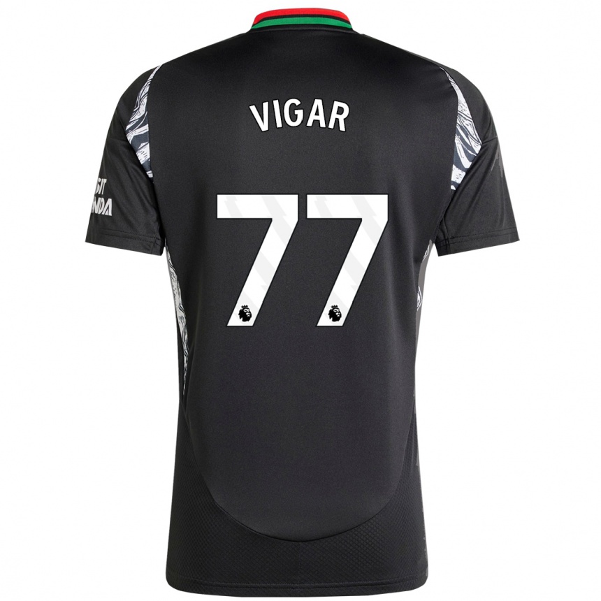 Kids Football Billy Vigar #77 Black Away Jersey 2024/25 T-Shirt