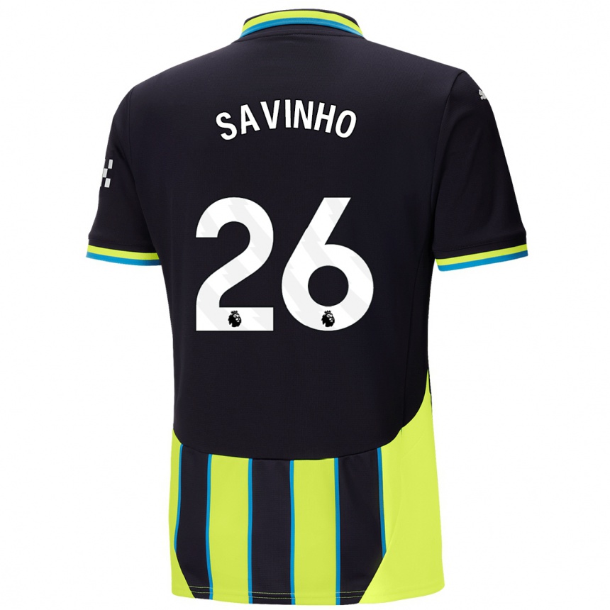 Kids Football Sávio #26 Blue Yellow Away Jersey 2024/25 T-Shirt