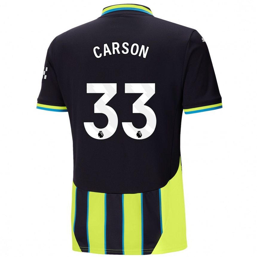 Kids Football Scott Carson #33 Blue Yellow Away Jersey 2024/25 T-Shirt