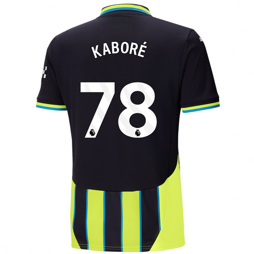 Kids Football Issa Kabore #78 Blue Yellow Away Jersey 2024/25 T-Shirt