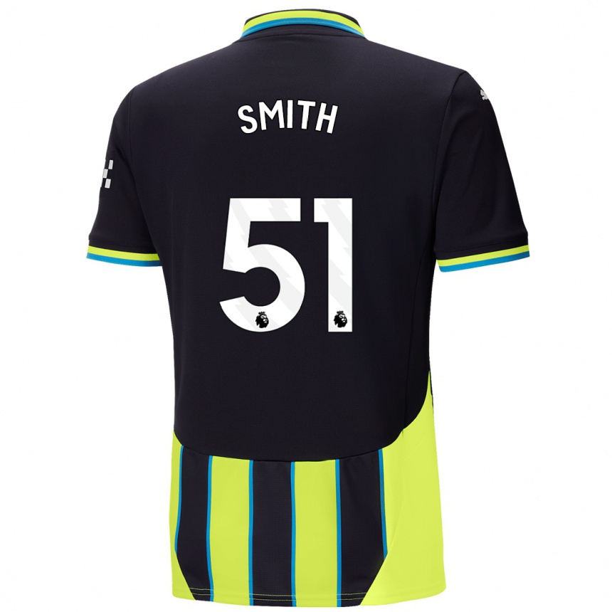 Kids Football Isaac Smith #51 Blue Yellow Away Jersey 2024/25 T-Shirt