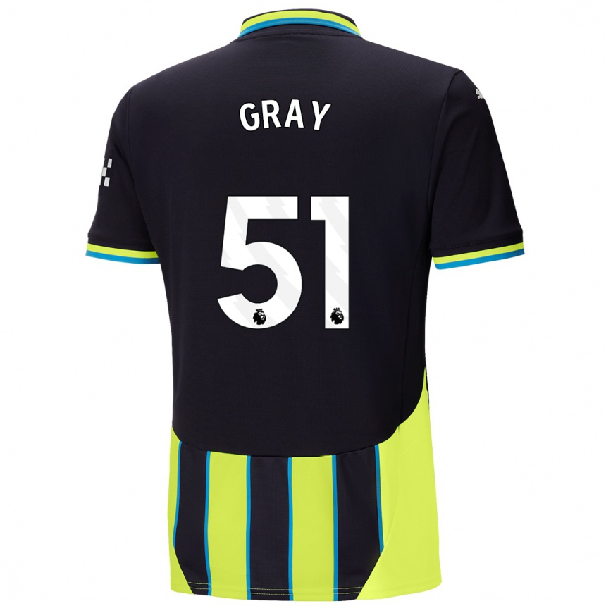 Kids Football Charlie Gray #51 Blue Yellow Away Jersey 2024/25 T-Shirt