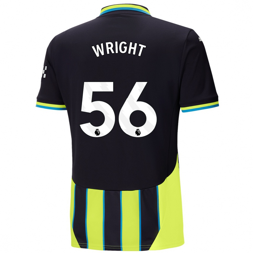 Kids Football Jacob Wright #56 Blue Yellow Away Jersey 2024/25 T-Shirt