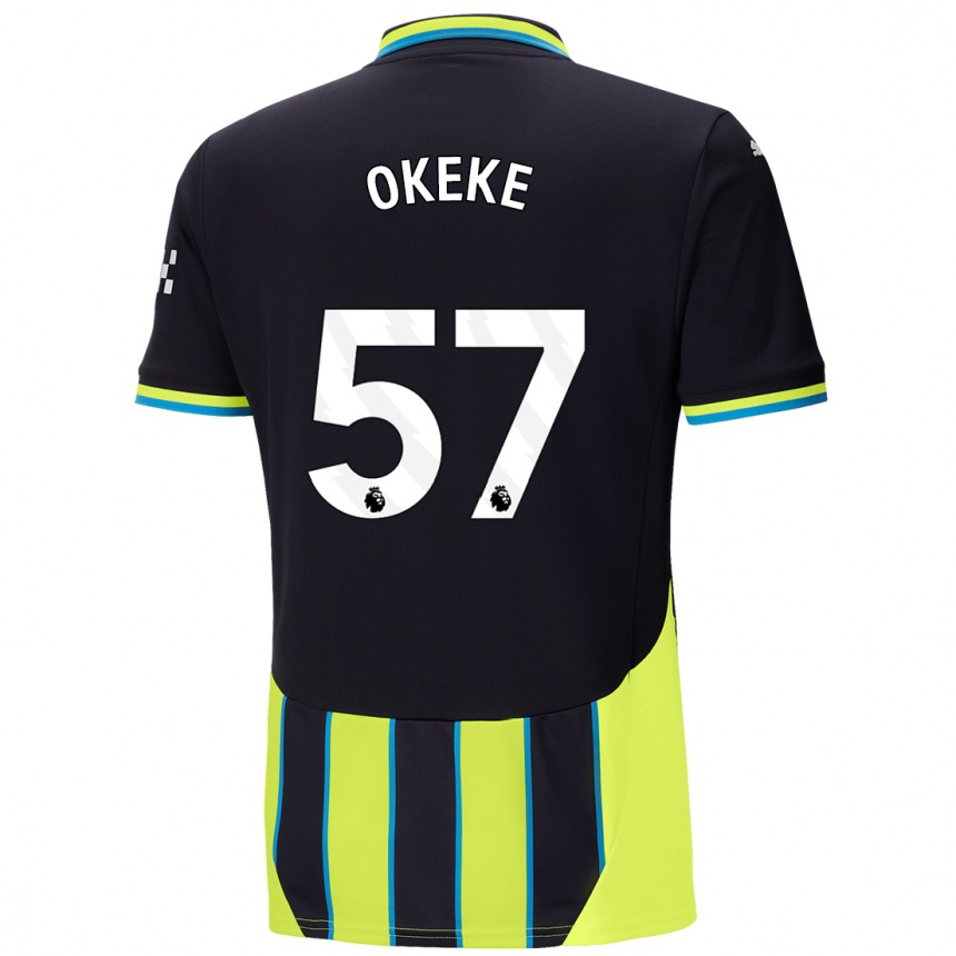 Kids Football Michael Okeke #57 Blue Yellow Away Jersey 2024/25 T-Shirt