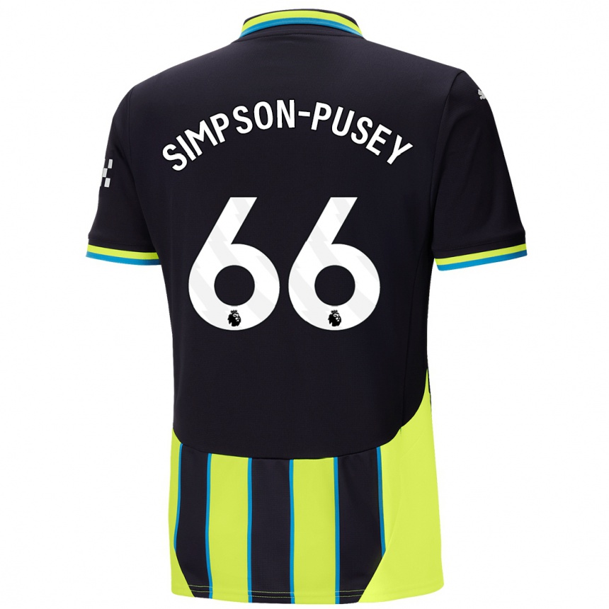 Kids Football Jahmai Simpson-Pusey #66 Blue Yellow Away Jersey 2024/25 T-Shirt