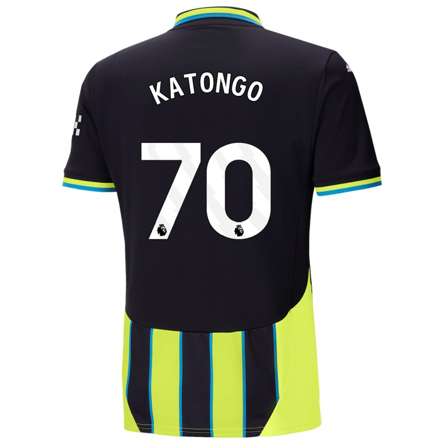 Kids Football Jadel Katongo #70 Blue Yellow Away Jersey 2024/25 T-Shirt